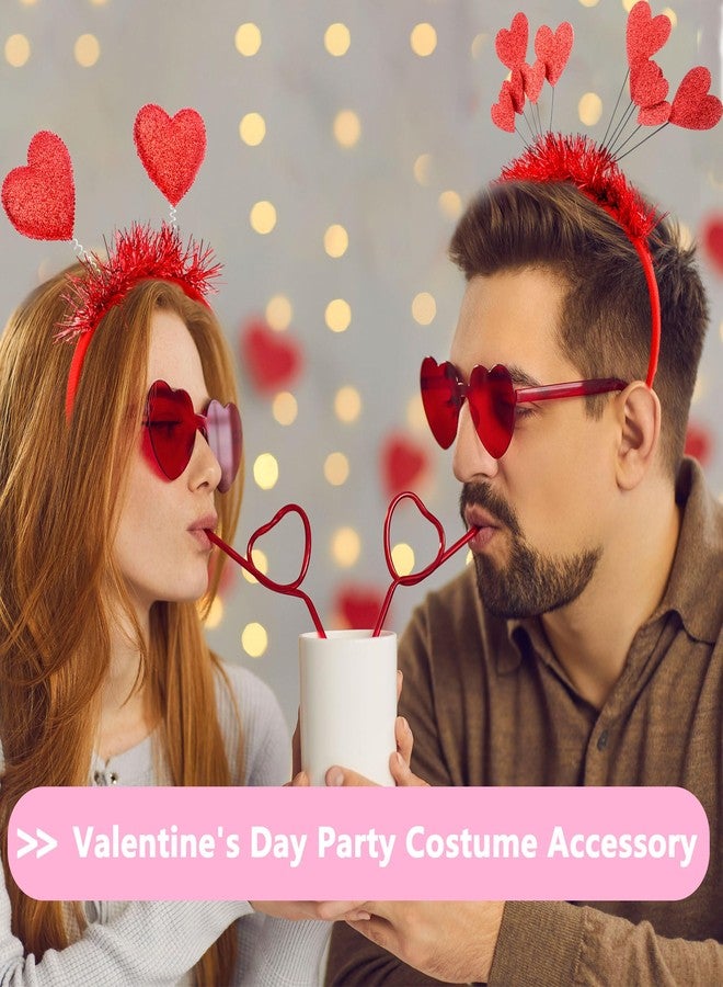 Cotiny 6 Pack Valentine's Day Heart Headband Sequin Heart Bopper Hair Hoop Headbands for Kids Adults Valentines Day Party Supplies Birthday (Color style 2) - Image 4